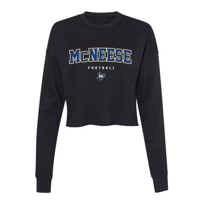 McNeese State - NCAA Football : Kesean Hines - Women's Cropped Crew Fleece-0