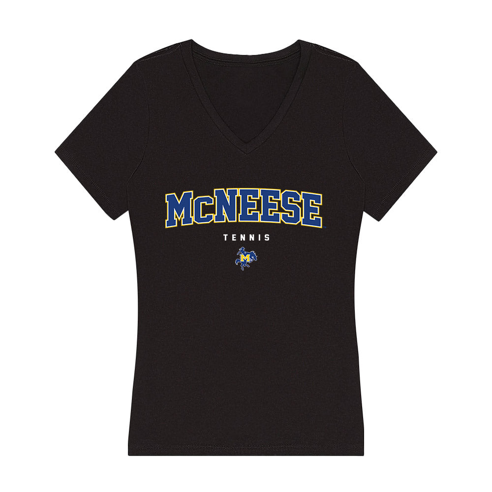 McNeese State - NCAA Women's Tennis : Erica Hagi - Women's V-Neck T-Shirt-0