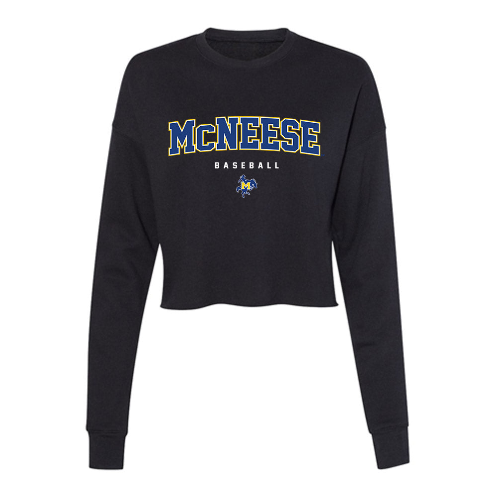 McNeese State - NCAA Baseball : Matthew Stancliff - Women's Cropped Crew Fleece-0