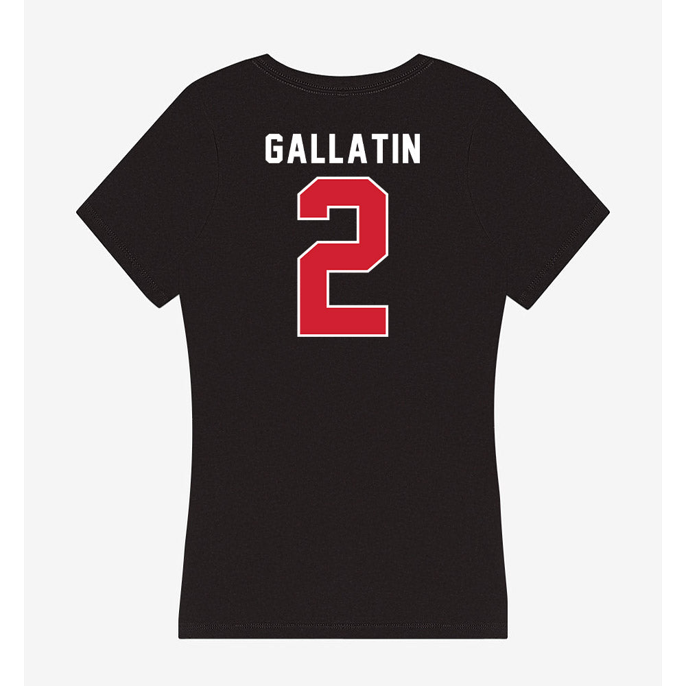 Eastern Washington - NCAA Women's Basketball : Ella Gallatin - Women's V-Neck T-Shirt-1