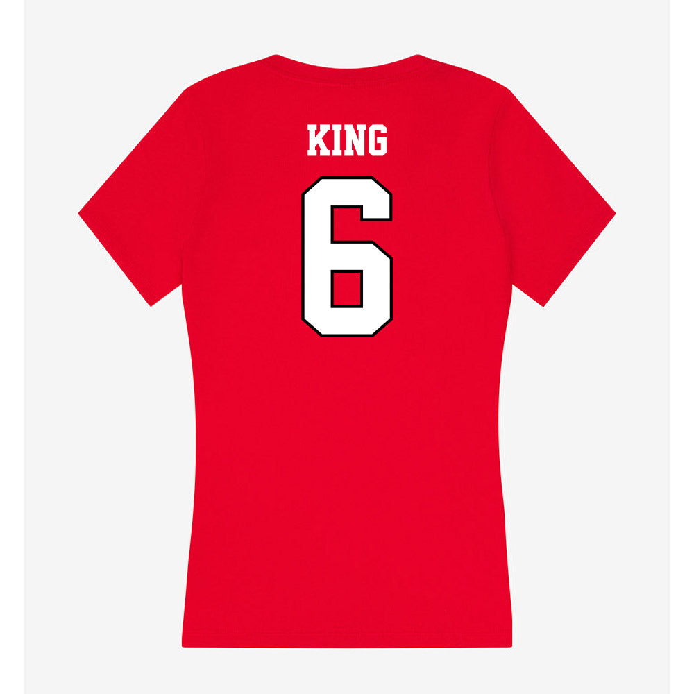 Youngstown State - NCAA Men's Basketball : Drew King - Classic Shersey Women's V-Neck T-Shirt-1