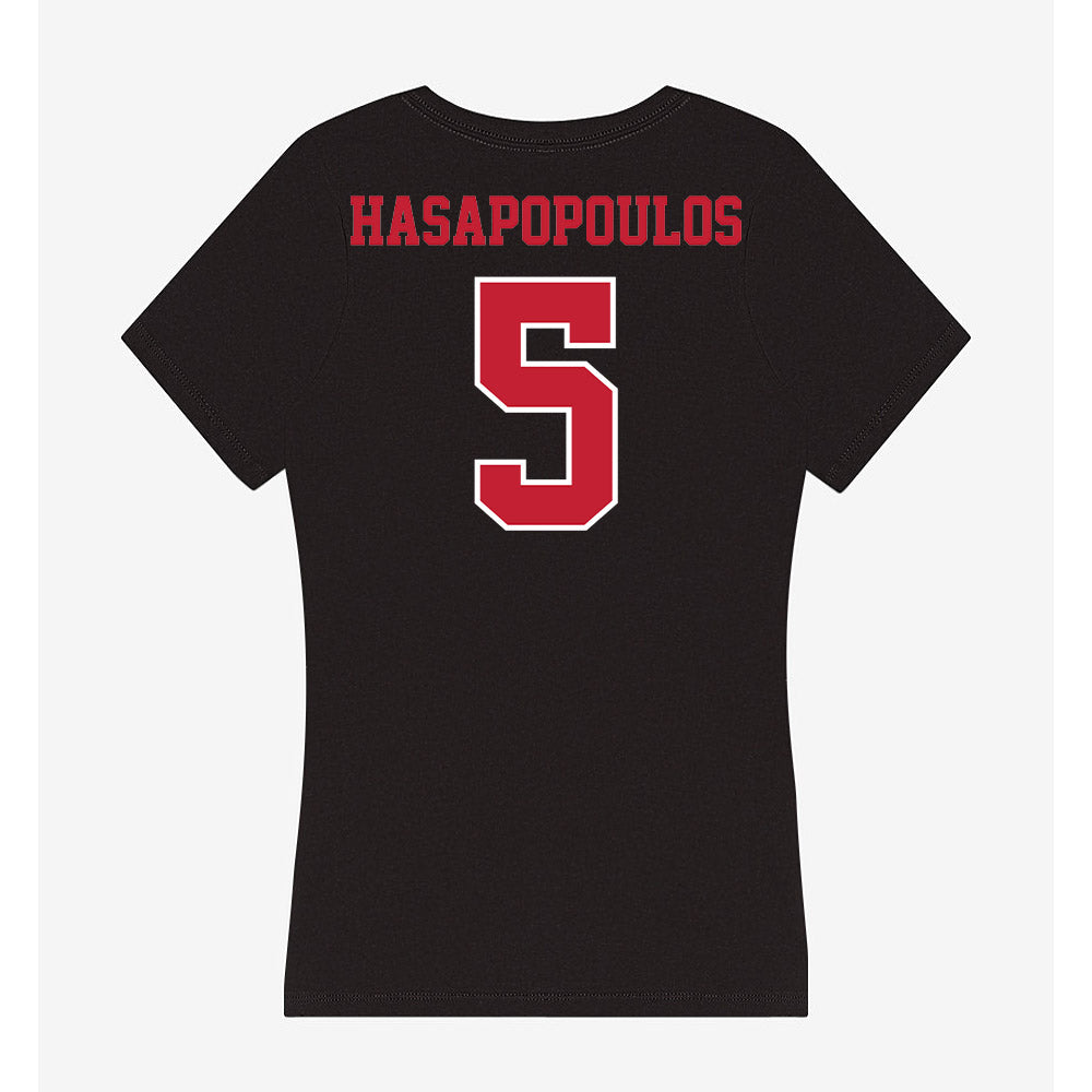 UW River Falls - NCAA Softball : Michaela Hasapopoulos - Women's V-Neck T-Shirt-1