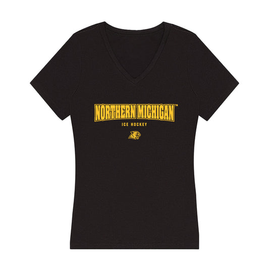 Northern Michigan - NCAA Men's Ice Hockey : Trevor Mitchell - Women's V-Neck T-Shirt-0