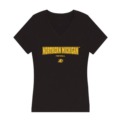 Northern Michigan - NCAA Football : Evan Arbic - Women's V-Neck T-Shirt-0