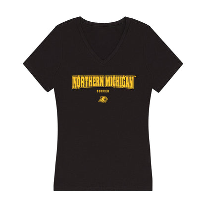 Northern Michigan - NCAA Men's Soccer : Jan Hoffmann - Women's V-Neck T-Shirt-0