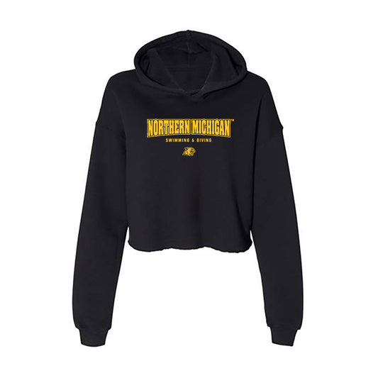 Northern Michigan - NCAA Women's Swimming & Diving : Grace Daly - Women's Crop Fleece Hoodie-0