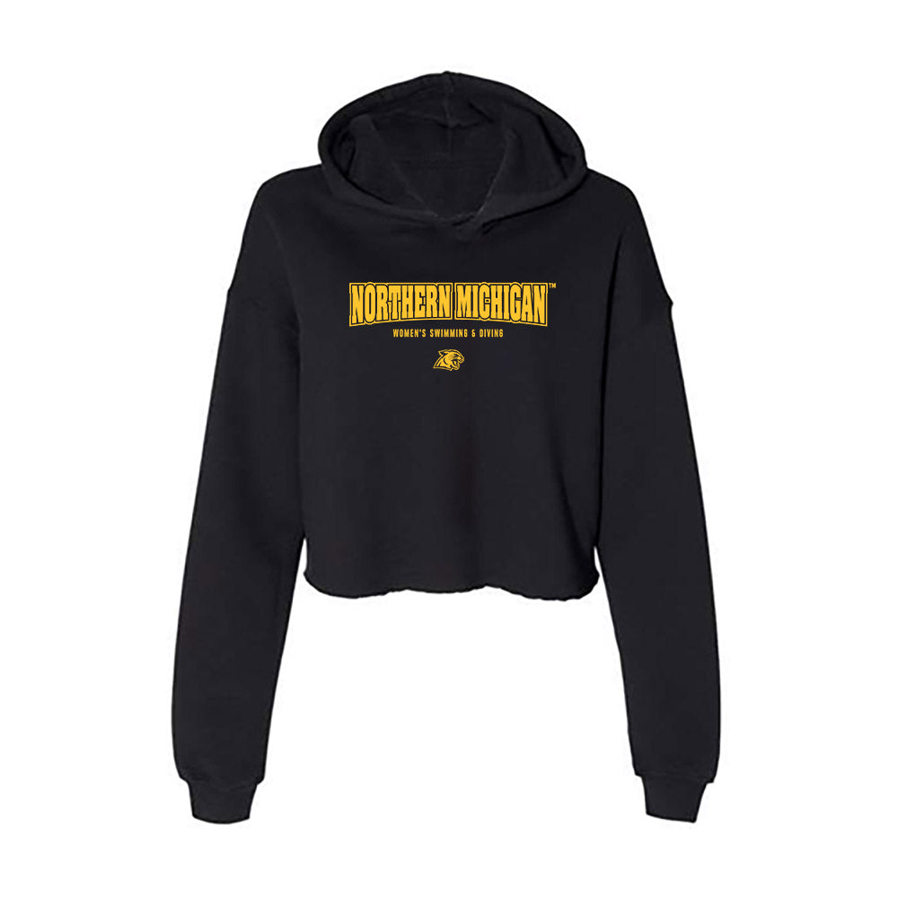 Northern Michigan - NCAA Women's Swimming & Diving : Jillian McKinley - Women's Crop Fleece Hoodie-0