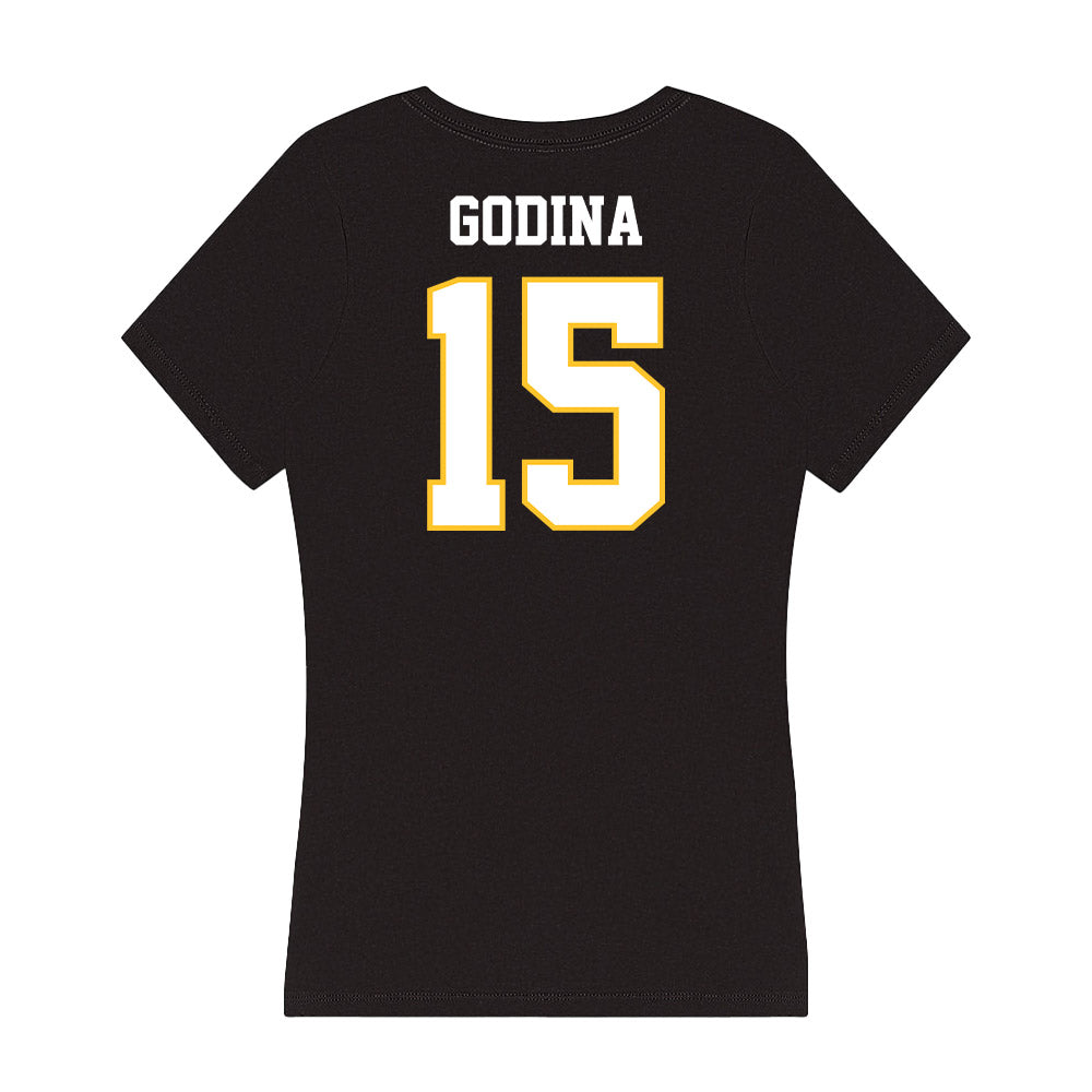 PLU - NCAA Softball : Madelynne Godina - Women's V-Neck T-Shirt-1