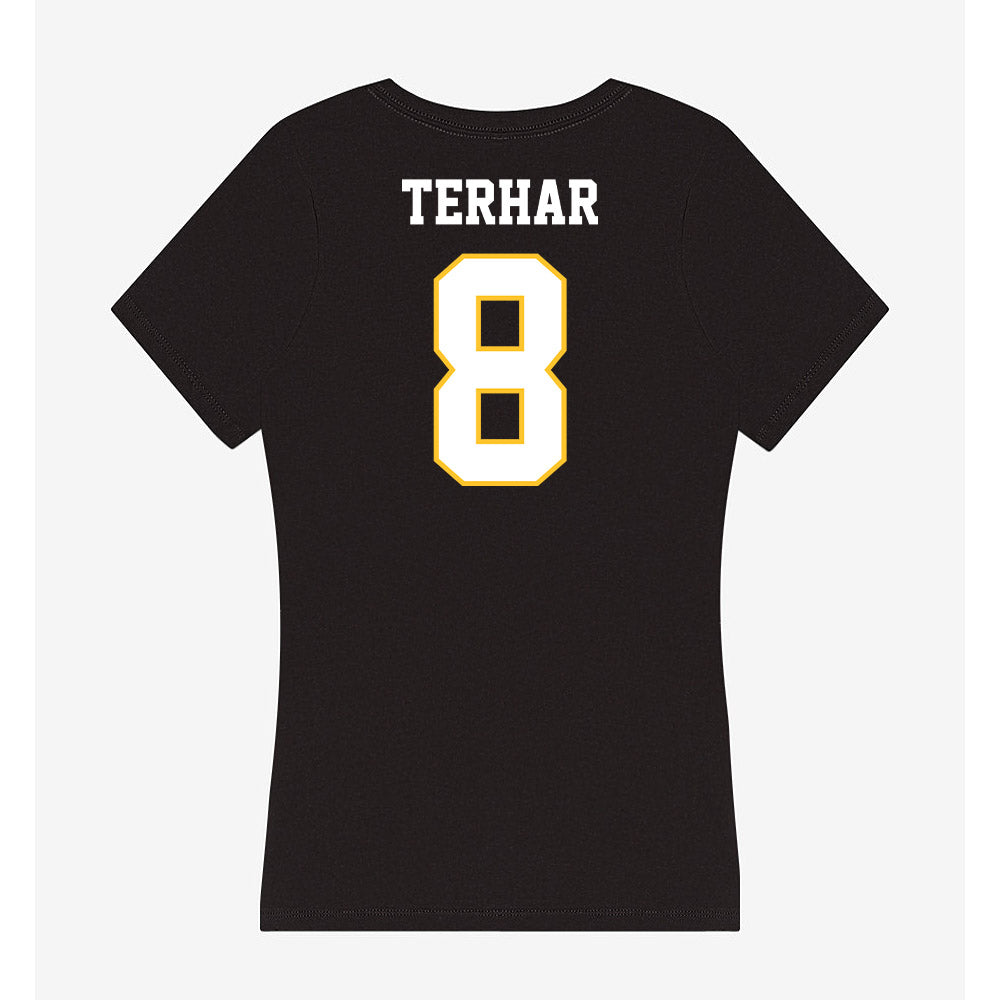 PLU - NCAA Women's Lacrosse : Peyton Terhar - Women's V-Neck T-Shirt-1