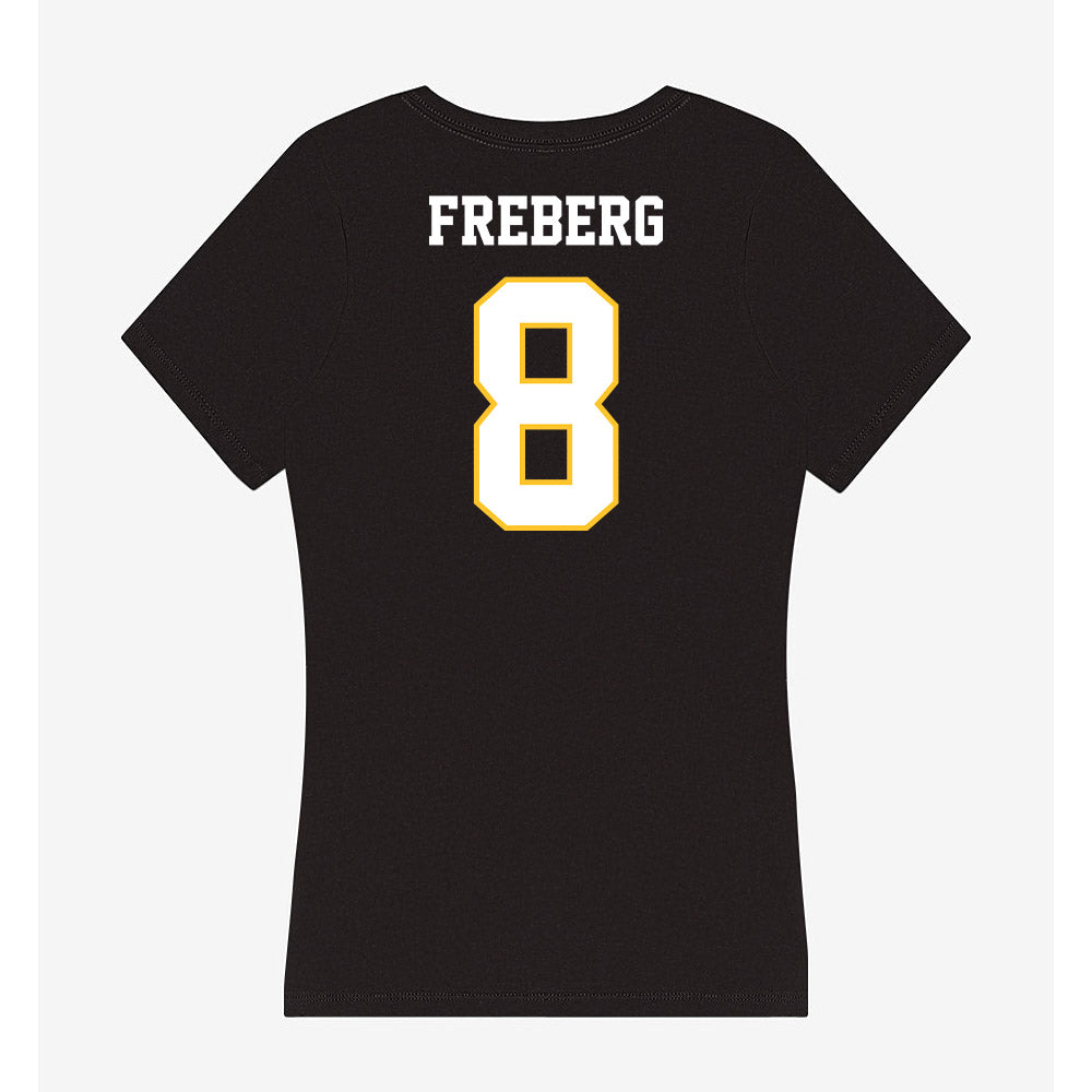 PLU - NCAA Women's Volleyball : Clarise Freberg - Women's V-Neck T-Shirt-1