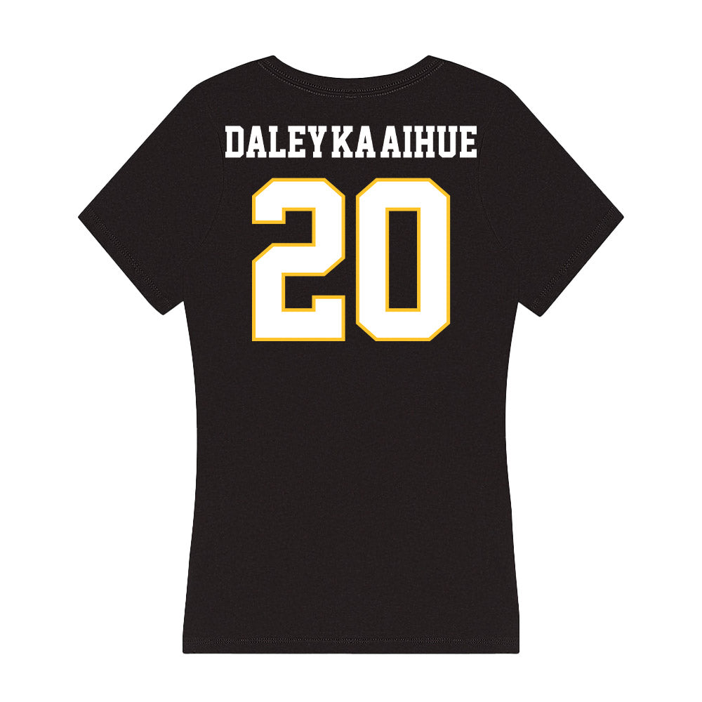 PLU - NCAA Football : Rixen Daley-Ka'aihue - Women's V-Neck T-Shirt-1