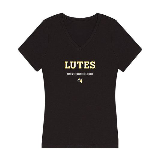 PLU - NCAA Women's Swimming & Diving : Jessica Lee - Women's V-Neck T-Shirt-0