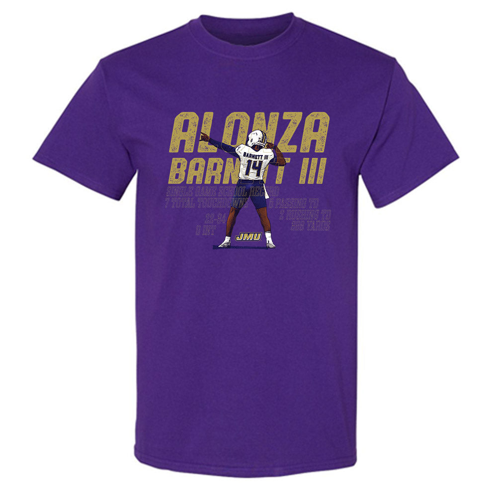 JMU - NCAA Football : Alonza Barnett III - Single-Game Record v1 T-Shirt