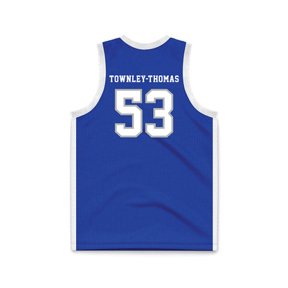 Creighton - NCAA Men's Basketball : Joshua Townley-Thomas - Blue Basketball Jersey-1