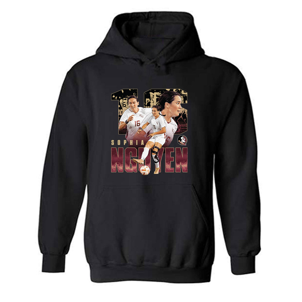 FSU - NCAA Women's Soccer : Sophia Nguyen - Player Collage Hooded Sweatshirt-0