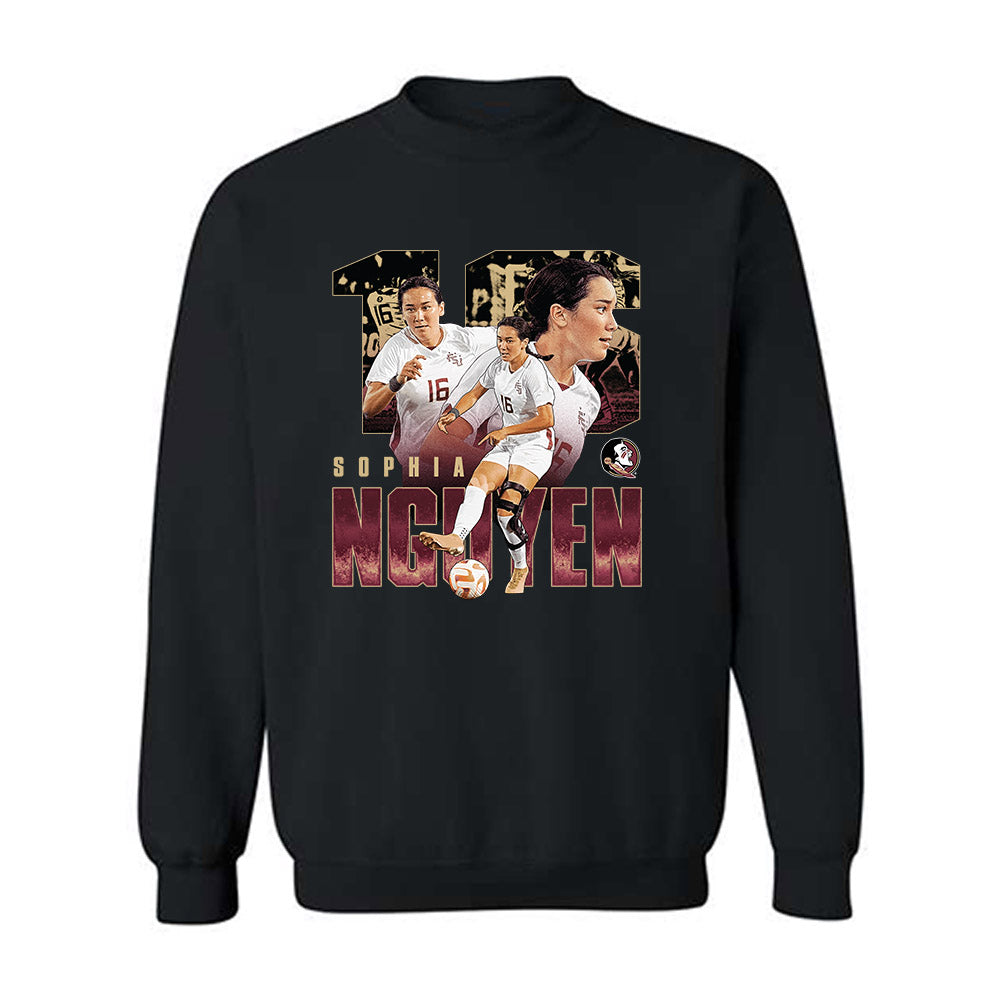 FSU - NCAA Women's Soccer : Sophia Nguyen - Player Collage Crewneck Sweatshirt-0