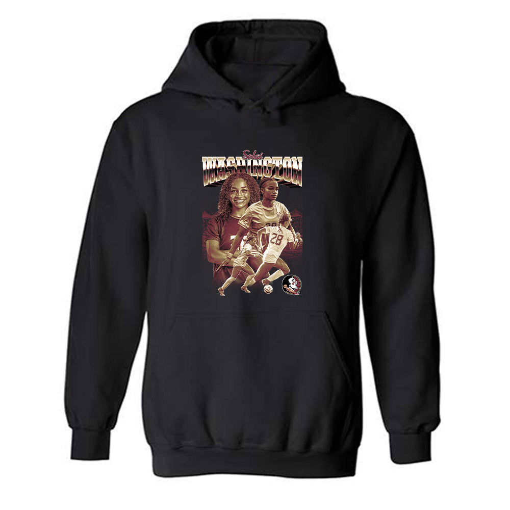 FSU - NCAA Women's Soccer : Solai Washington - Player Collage Hooded Sweatshirt-0