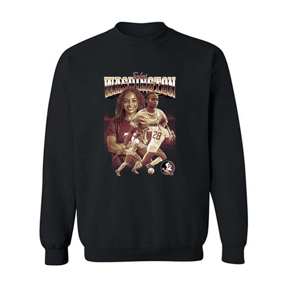 FSU - NCAA Women's Soccer : Solai Washington - Player Collage Crewneck Sweatshirt-0