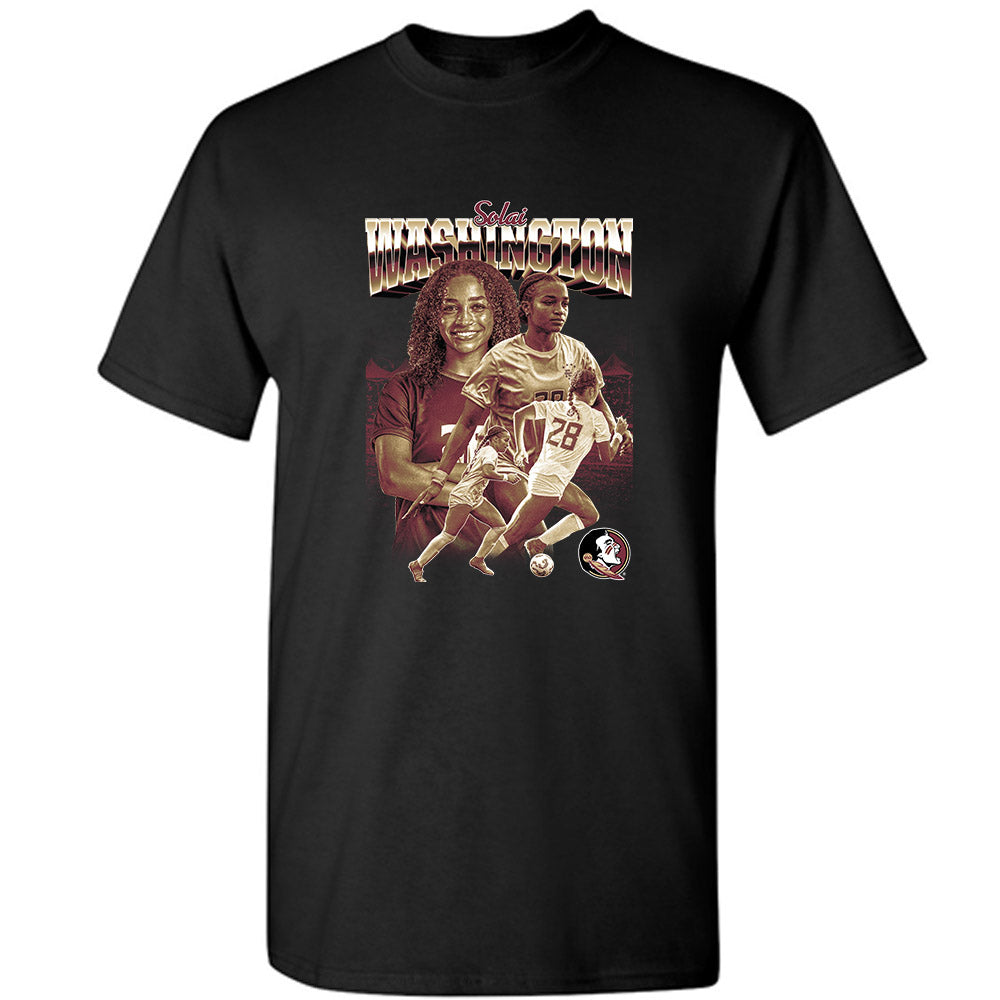 FSU - NCAA Women's Soccer : Solai Washington - Player Collage T-Shirt-0