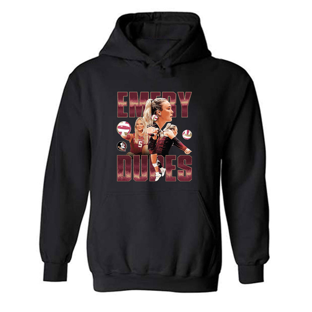 FSU - NCAA Women's Volleyball : Emery Dupes - Player Collage Hooded Sweatshirt-0