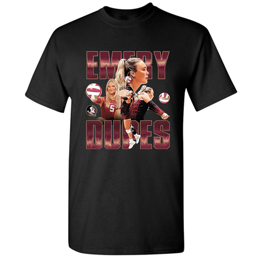 FSU - NCAA Women's Volleyball : Emery Dupes - Player Collage T-Shirt-0