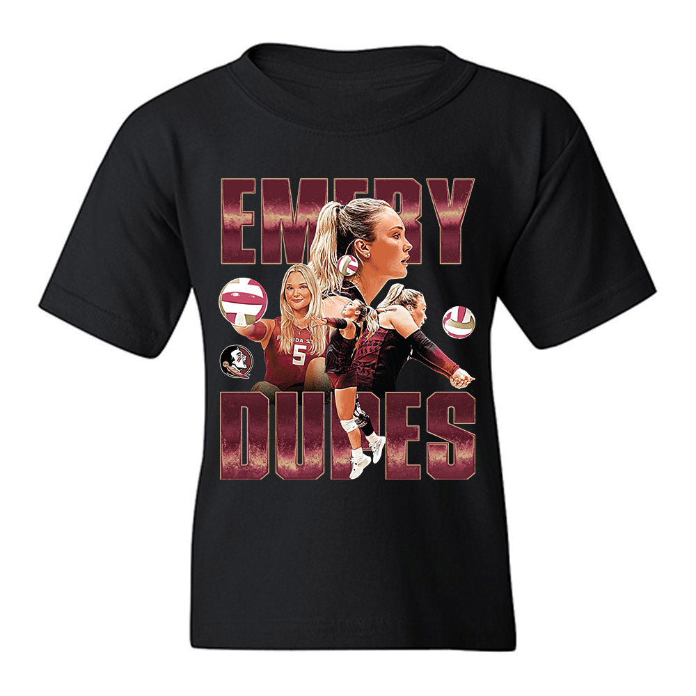 FSU - NCAA Women's Volleyball : Emery Dupes - Player Collage Youth T-Shirt-0