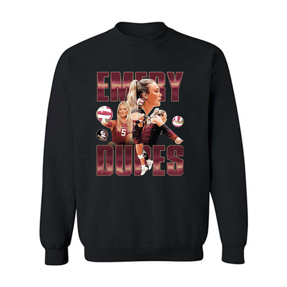 FSU - NCAA Women's Volleyball : Emery Dupes - Player Collage Crewneck Sweatshirt-0