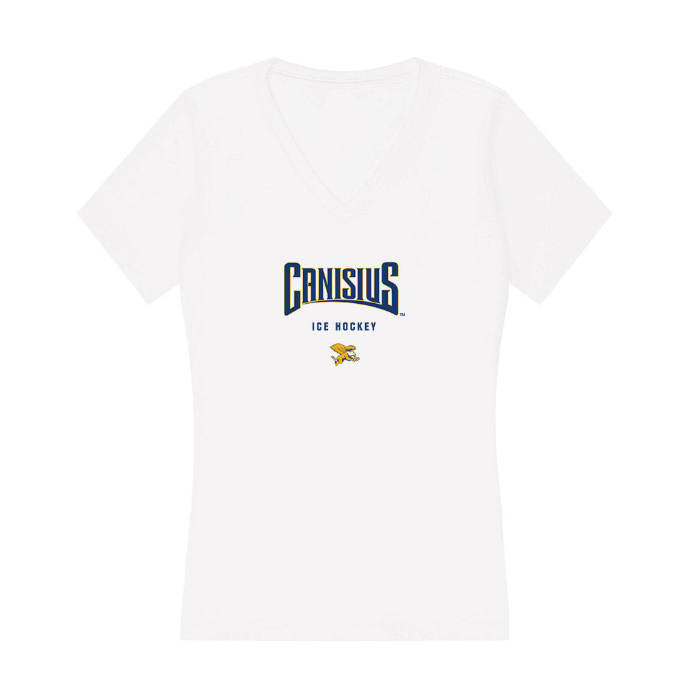 Canisius - NCAA Men's Ice Hockey : Mikey Colella - Women's V-Neck T-Shirt-0