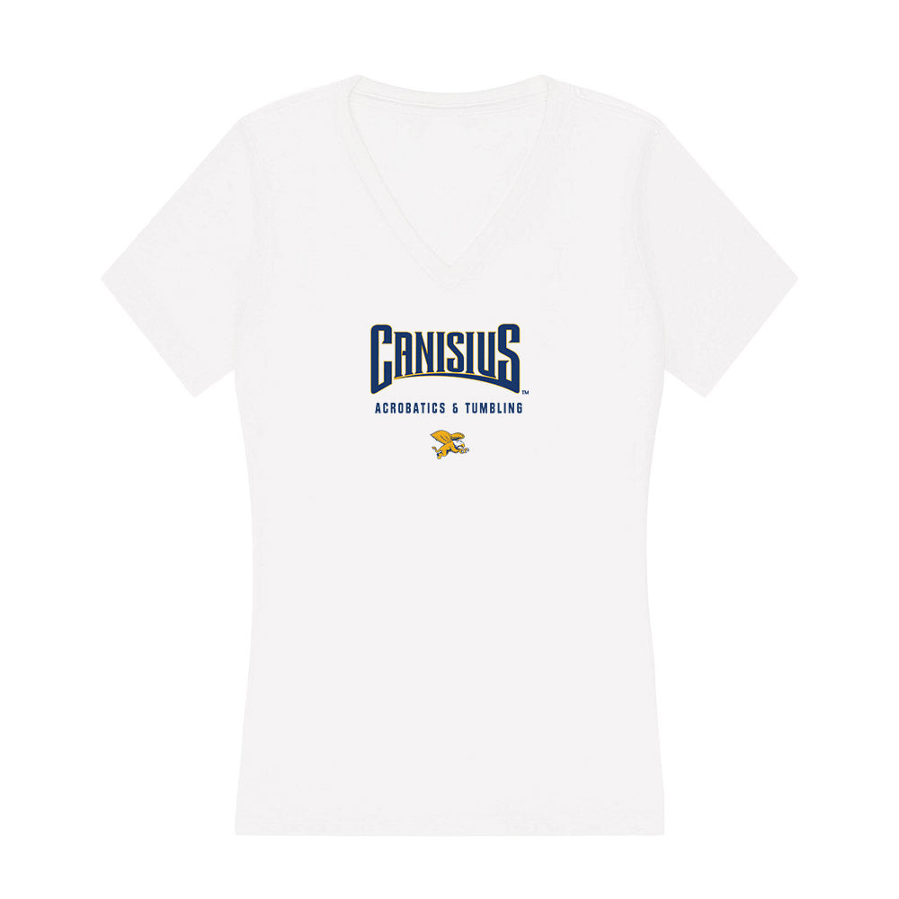 Canisius - NCAA Acrobatics & Tumbling : Nadia Roberts - Women's V-Neck T-Shirt-0