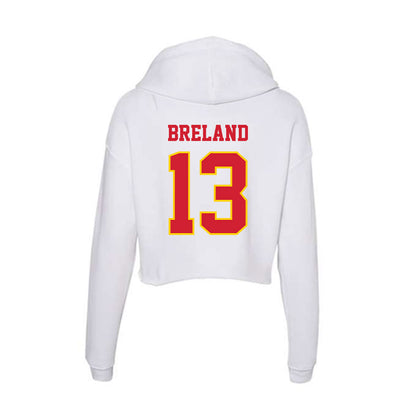 Pitt State - NCAA Men's Basketball : EJ Breland - Women's Crop Fleece Hoodie-1