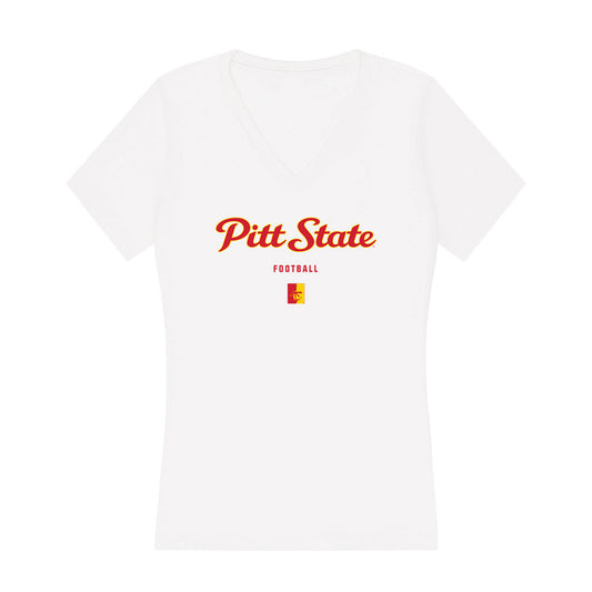 Pitt State - NCAA Football : Bryce Aldridge - Women's V-Neck T-Shirt-0