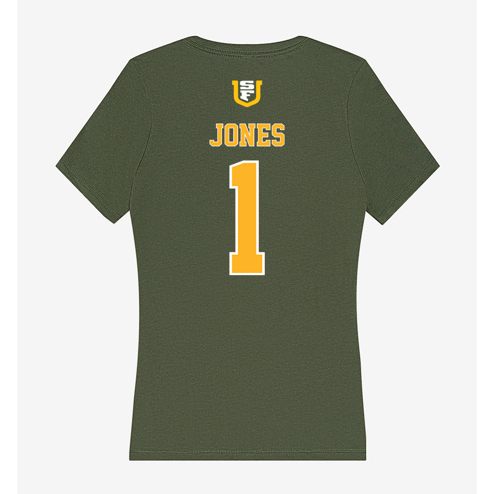 USFCA - NCAA Men's Soccer : Lucas Jones - Women's V-Neck T-Shirt-1