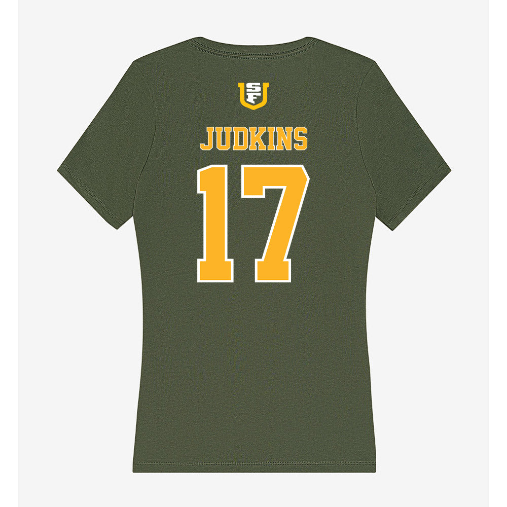 USFCA - NCAA Men's Soccer : Jaggar Judkins - Women's V-Neck T-Shirt-1