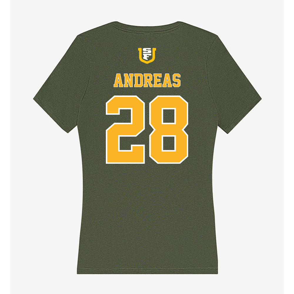USFCA - NCAA Baseball : Jake Andreas - Women's V-Neck T-Shirt-1