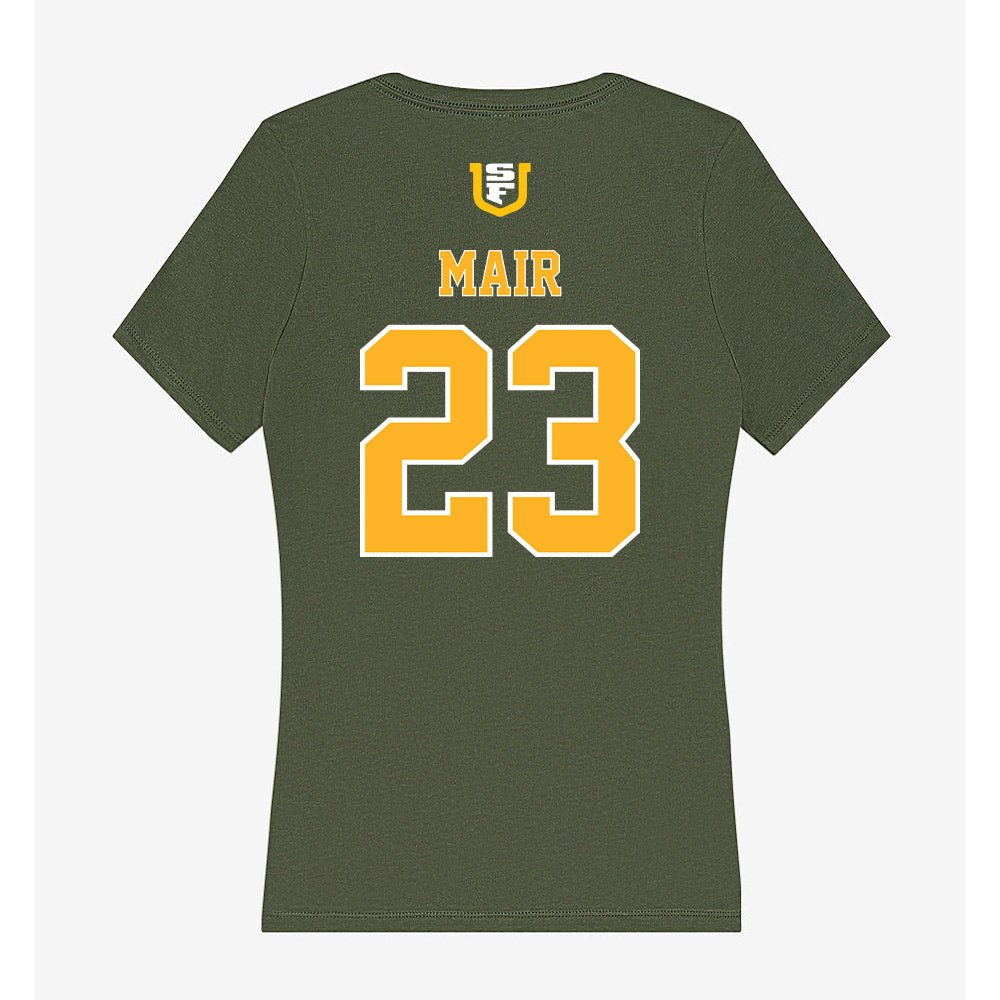 USFCA - NCAA Men's Soccer : Max Mair - Women's V-Neck T-Shirt-1