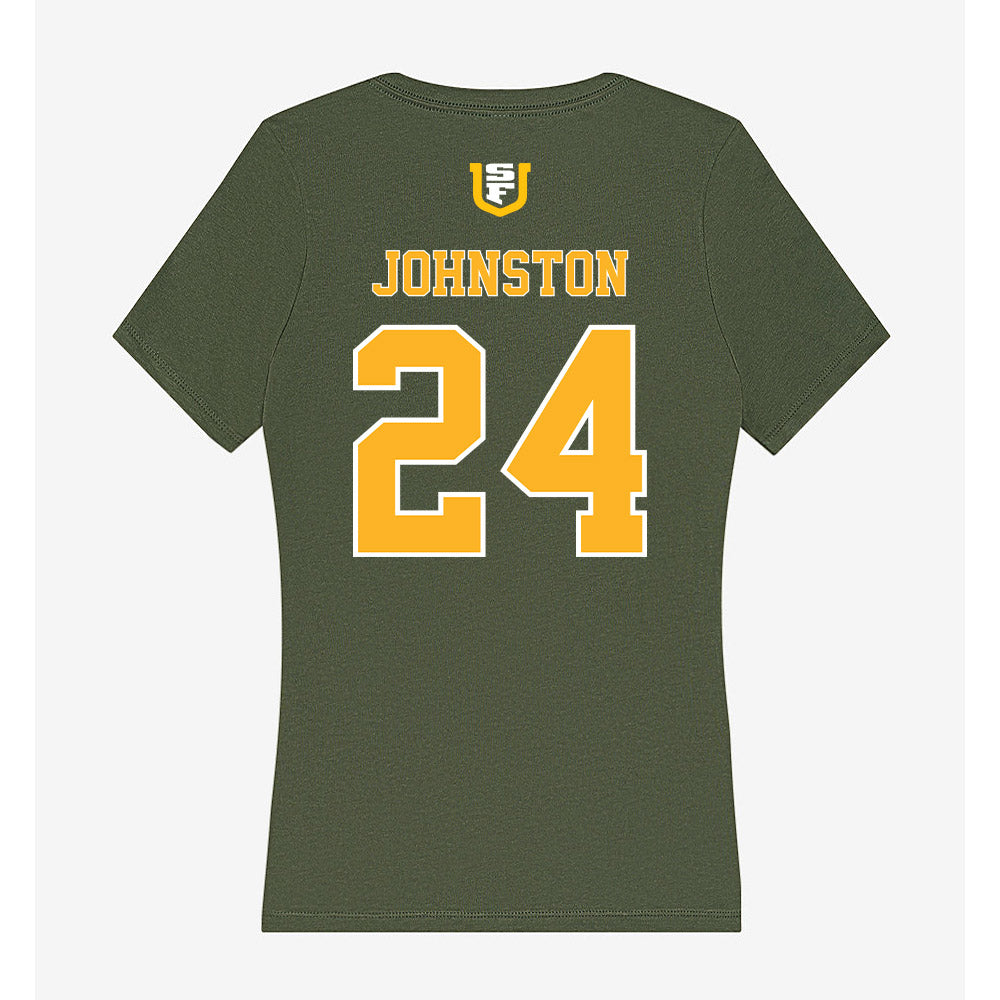USFCA - NCAA Baseball : Garrett Johnston - Women's V-Neck T-Shirt-1