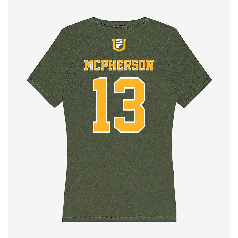 USFCA - NCAA Women's Volleyball : Madison McPherson - Women's V-Neck T-Shirt-1