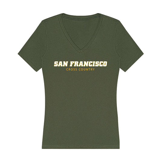 USFCA - NCAA Men's Cross Country : Enzo Queirolo - Women's V-Neck T-Shirt-0