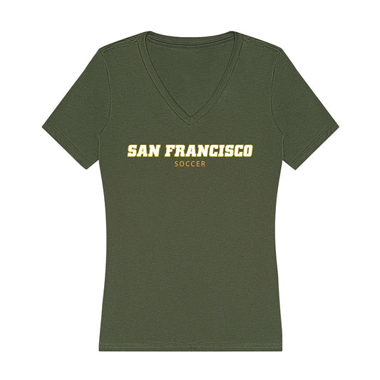 USFCA - NCAA Men's Soccer : Matisse Chretien - Women's V-Neck T-Shirt-0
