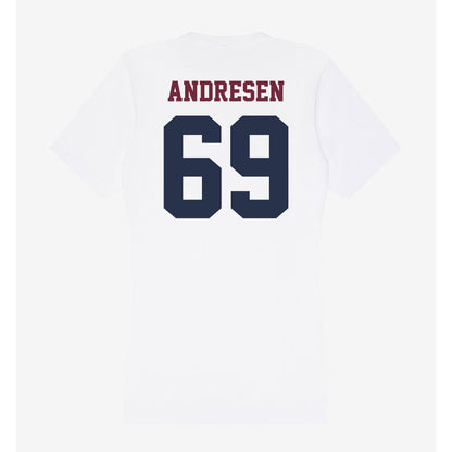 FDU - NCAA Men's Tennis : Jaden Andresen - Women's V-Neck T-Shirt-1