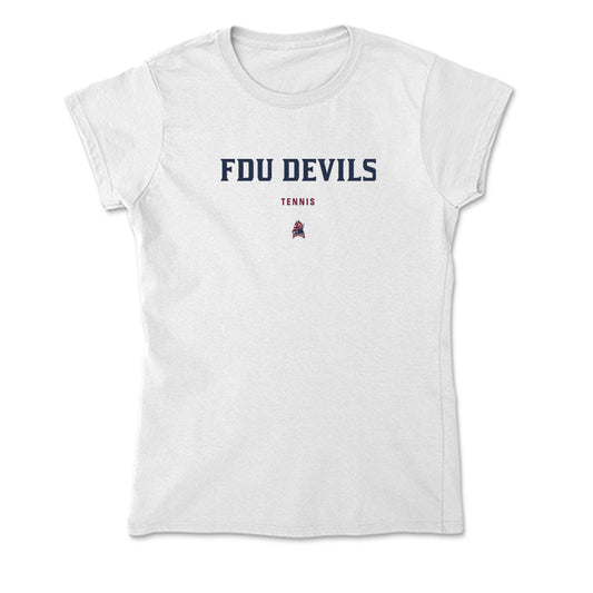 FDU - NCAA Men's Tennis : Jaden Andresen - Soft Style Women’s T-Shirt-0
