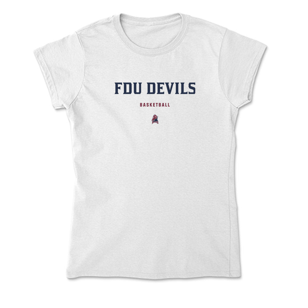 FDU - NCAA Men's Basketball : Sean Moore - Soft Style Women’s T-Shirt-0