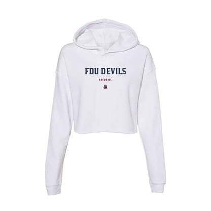 FDU - NCAA Baseball : Peter Longo - Women's Crop Fleece Hoodie-0