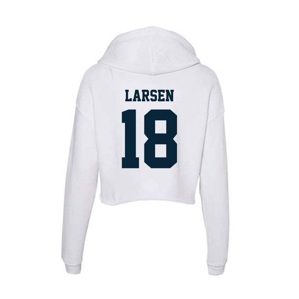 Utah State - NCAA Football : Ike Larsen - Women's Crop Fleece Hoodie-1