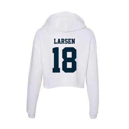 Utah State - NCAA Football : Ike Larsen - Women's Crop Fleece Hoodie-1