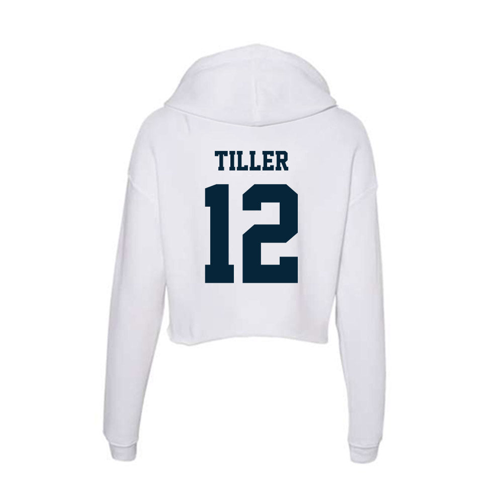 Utah State - NCAA Football : CJ Tiller - Women's Crop Fleece Hoodie-1