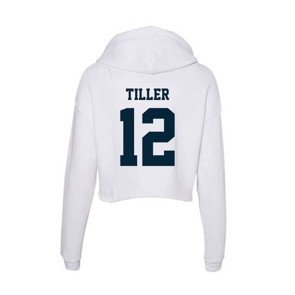 Utah State - NCAA Football : CJ Tiller - Women's Crop Fleece Hoodie-1
