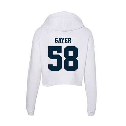 Utah State - NCAA Football : John Gayer - Women's Crop Fleece Hoodie-1
