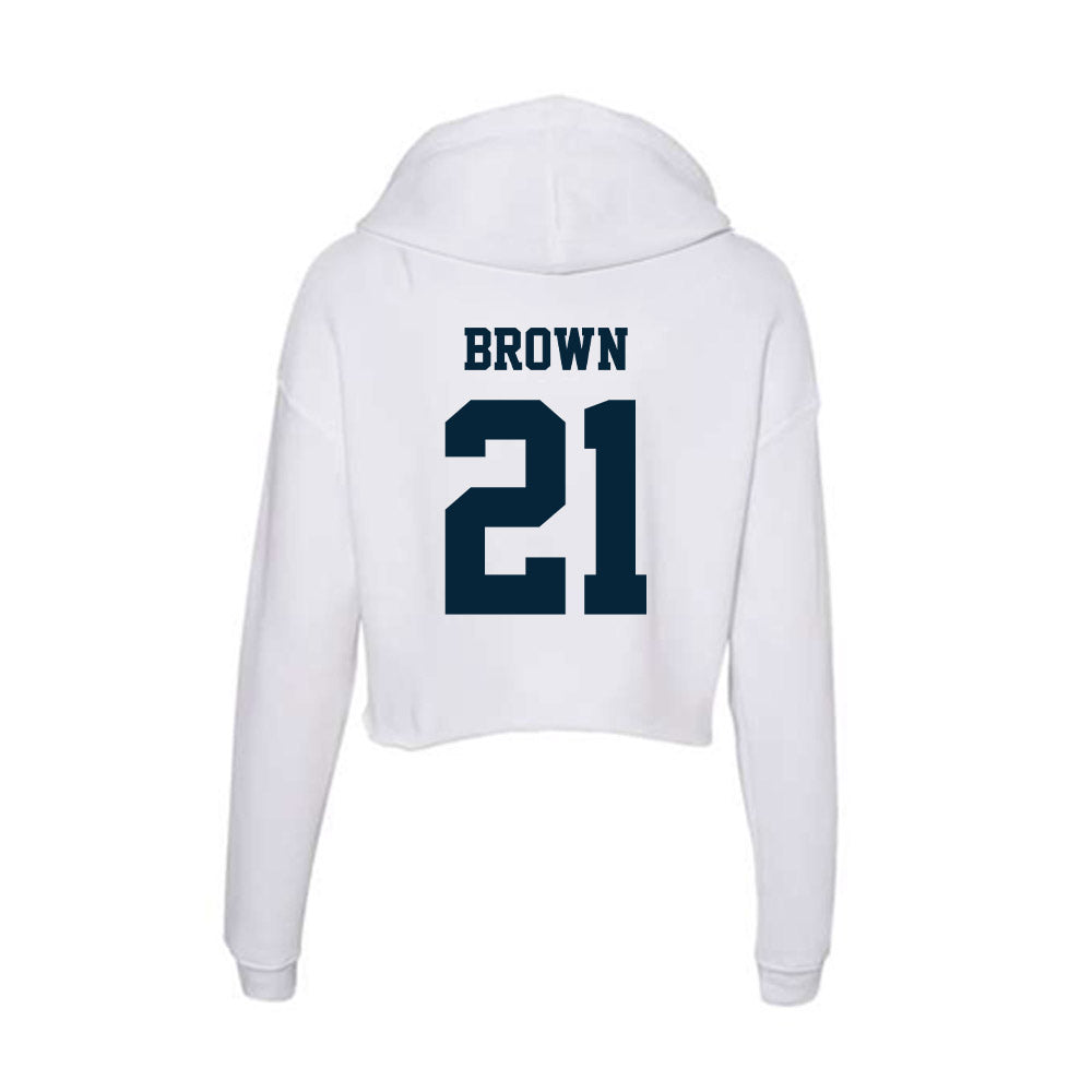 Utah State - NCAA Football : Carter Brown - Women's Crop Fleece Hoodie-1