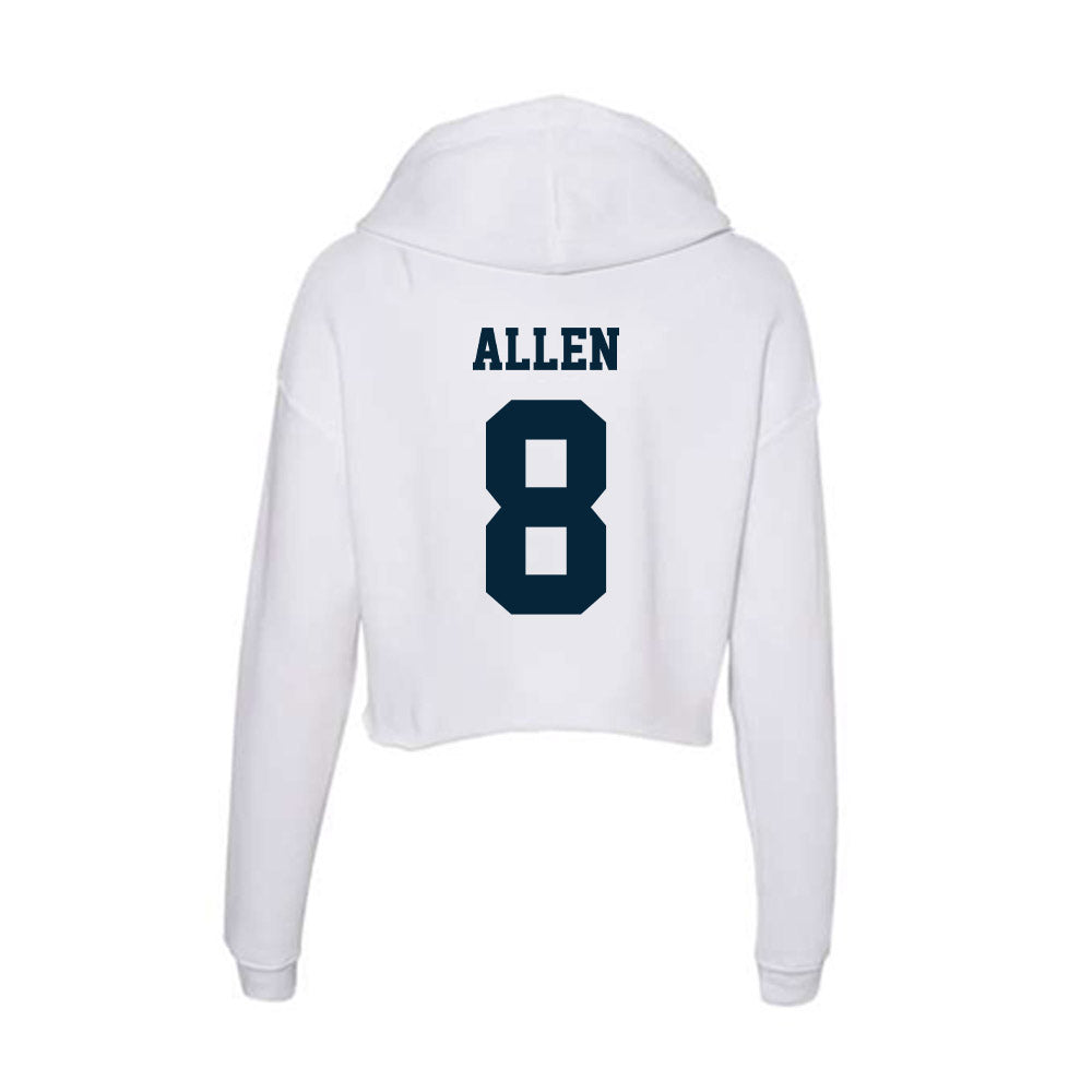 Utah State - NCAA Men's Basketball : Drake Allen - Women's Crop Fleece Hoodie-1
